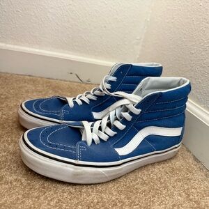 Vans Blue and White High-Top Sneakers